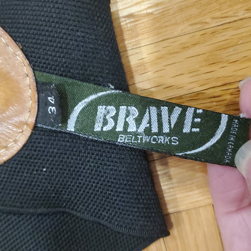 Vintage BRAVE Black Wide Elastic Leather Belt - Picture 8 of 15